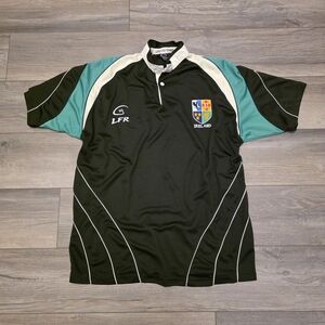 LIVE FOR RUGBY LFR Ireland Black and Green Short-Sleeve Embroidered Patch Jersey